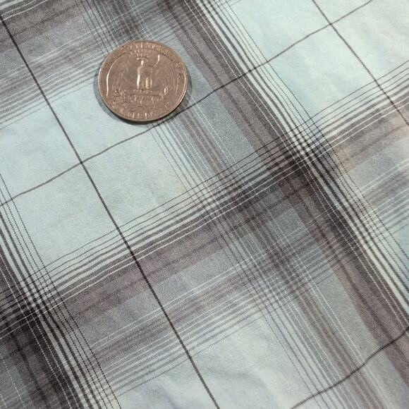 Guess Plaid Teal Ombre Dillon Slim Fit Shirt Men's Medium Western Cowboy - Picture 10 of 13